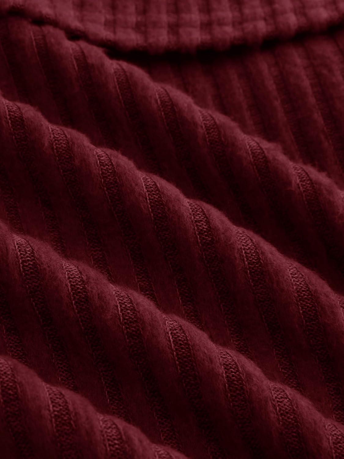 imageCIDER Off The Shoulder Tops for Women Long Sleeve Going Out Y2K Tops Knit Pullover Fall Outfits Trendy 2025Red