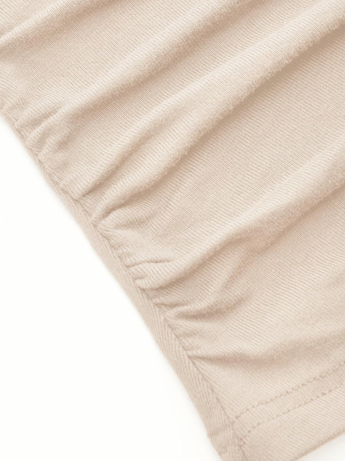 imageCIDER Off The Shoulder Tops for Women Long Sleeve Shirts Asymmetrical Neck Ruched Going Out Tops Y2K Slim Fit Fall TopBeige