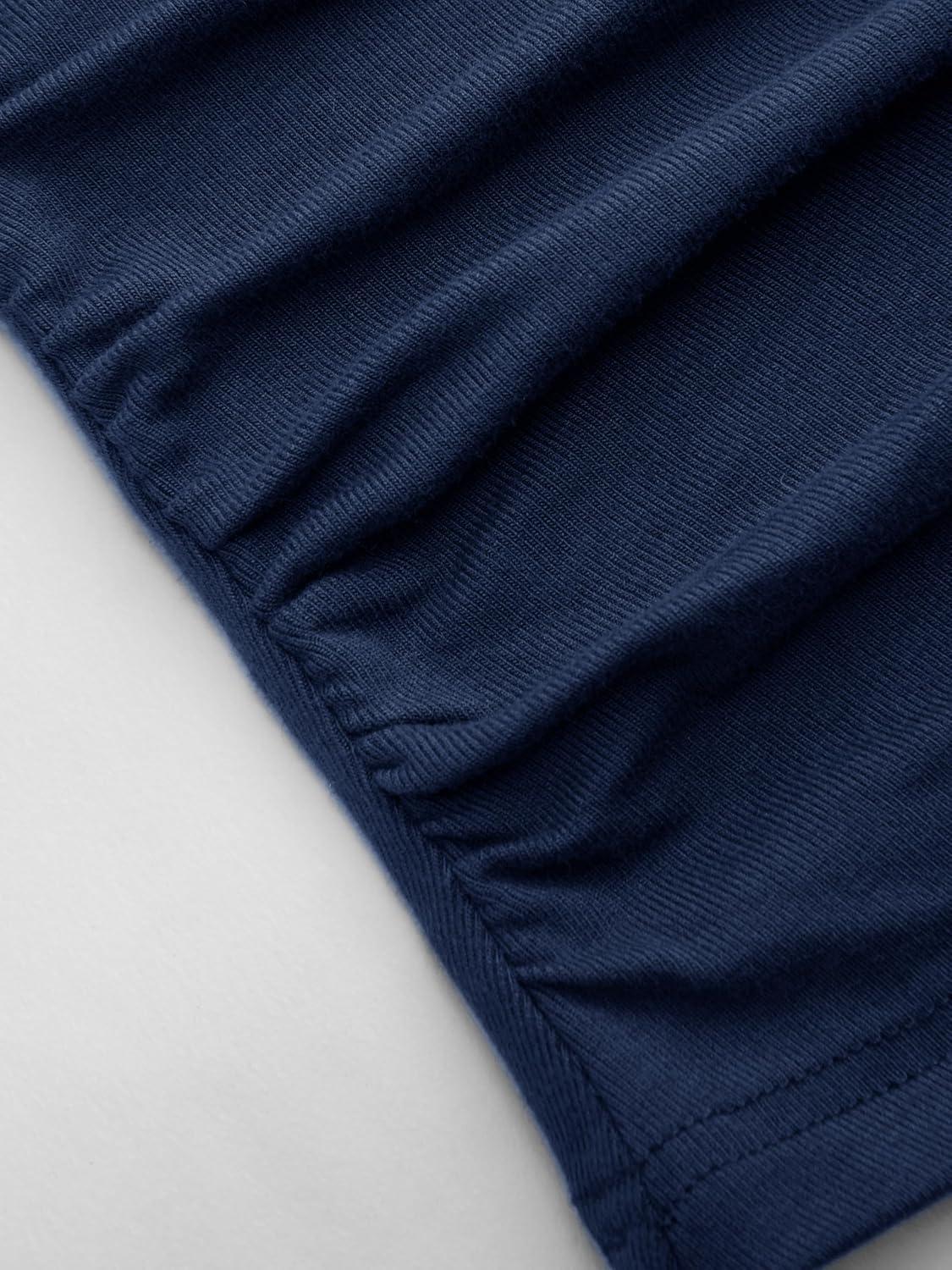 imageCIDER Off The Shoulder Tops for Women Long Sleeve Shirts Asymmetrical Neck Ruched Going Out Tops Y2K Slim Fit Fall TopNavy Blue