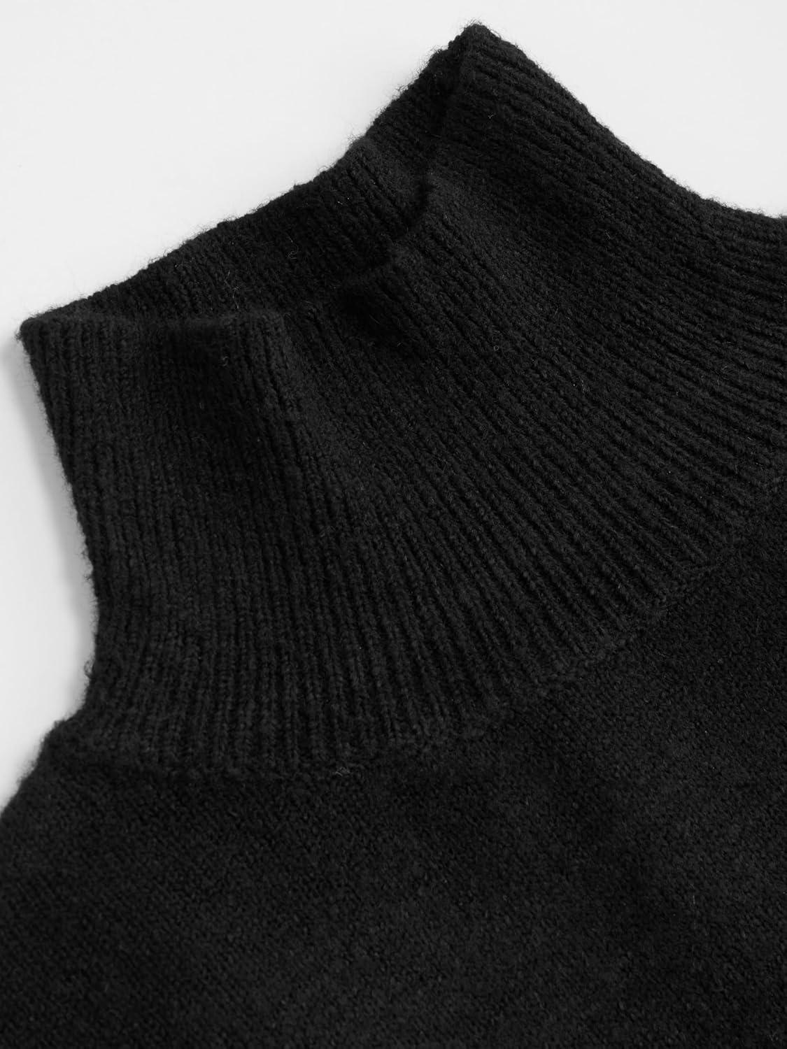 imageCIDER Oversized Sweater Women Turtle Neck Long Sleeve Knit Top Pullover Jumper Slouchy Fall Winter TrendyBlack