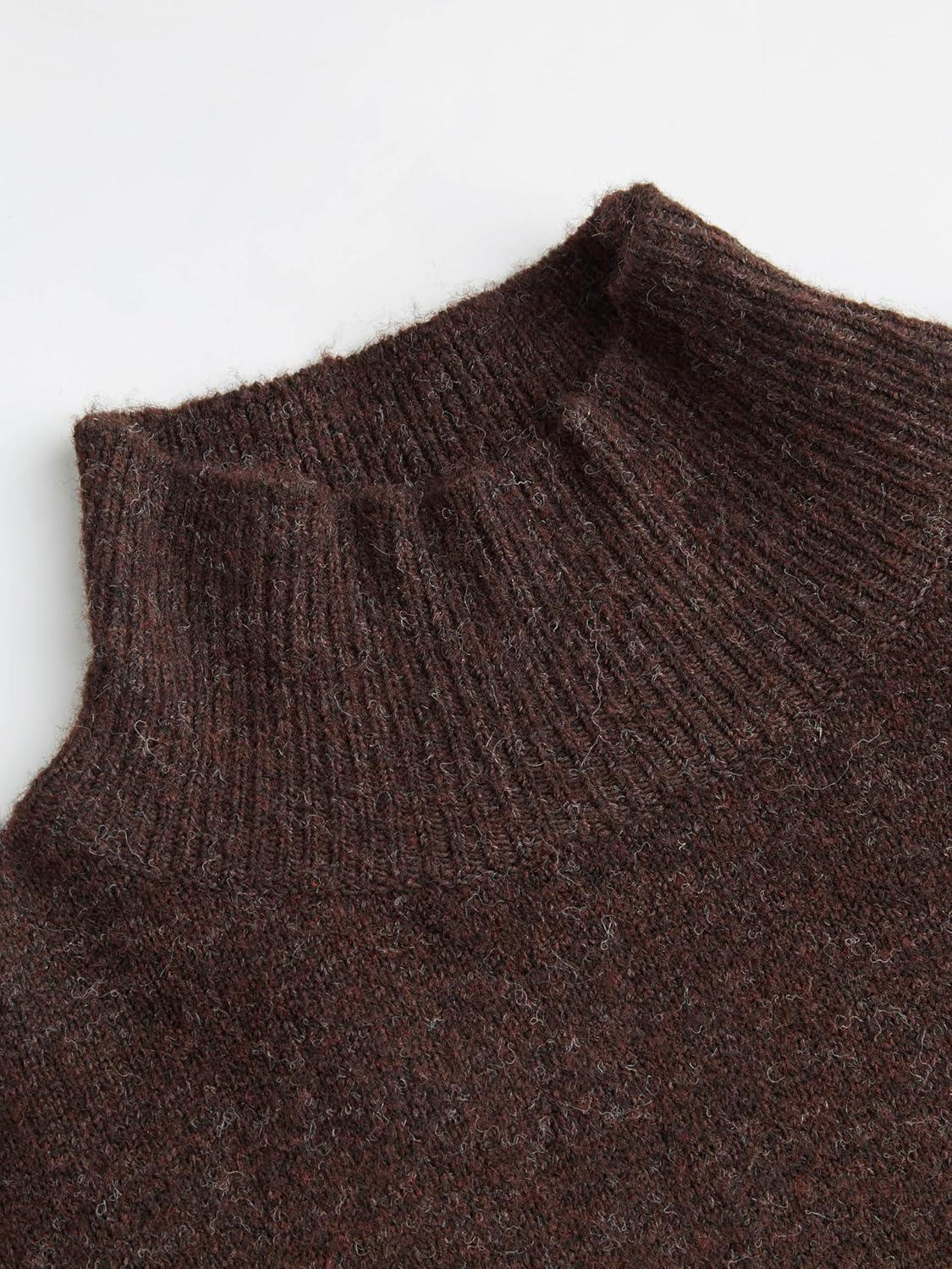 imageCIDER Oversized Sweater Women Turtle Neck Long Sleeve Knit Top Pullover Jumper Slouchy Fall Winter TrendyCoffee