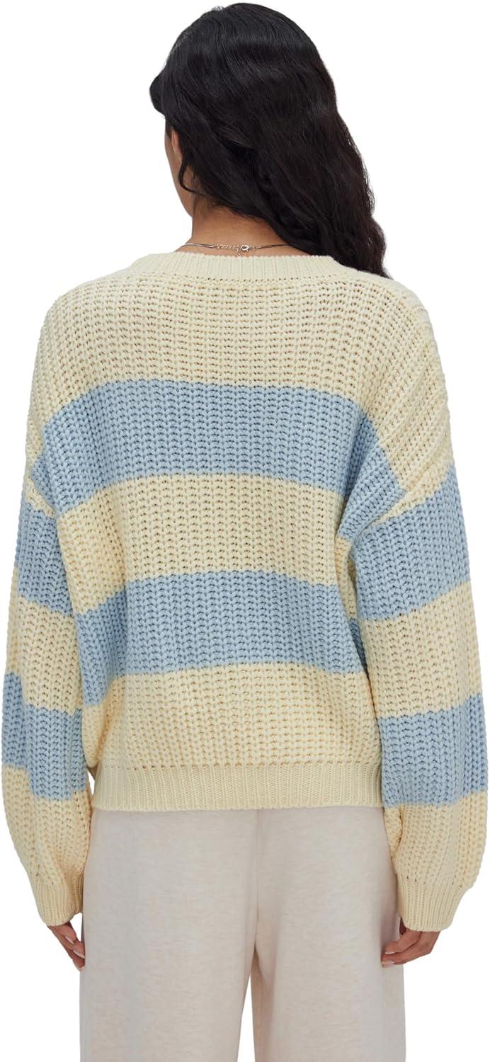 imageCIDER Striped Sweaters for Women Cute Long Sleeve Crew Neck Knit Lightweight Pullover Sweater Tops Fall Outfits TrendySky Blue