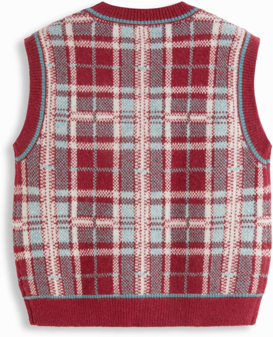 imageCIDER Sweater Vest Women Sleeveless Cropped Sweaters Cute Graphic Tank Tops Old Money Clothes Fall OutfitsFiery Red