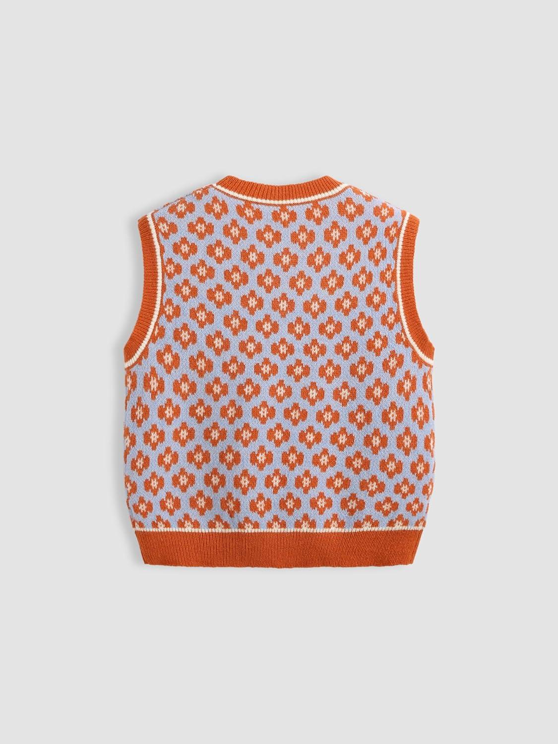 imageCIDER Sweater Vest Women Sleeveless Cropped Sweaters Cute Graphic Tank Tops Old Money Clothes Fall OutfitsOrange