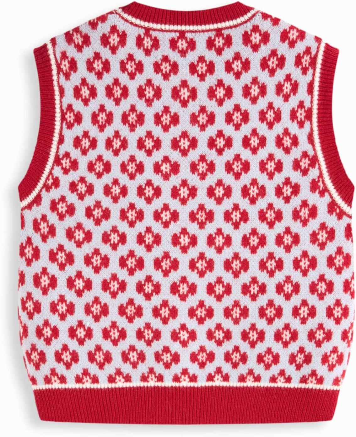 imageCIDER Sweater Vest Women Sleeveless Cropped Sweaters Cute Graphic Tank Tops Old Money Clothes Fall OutfitsRed