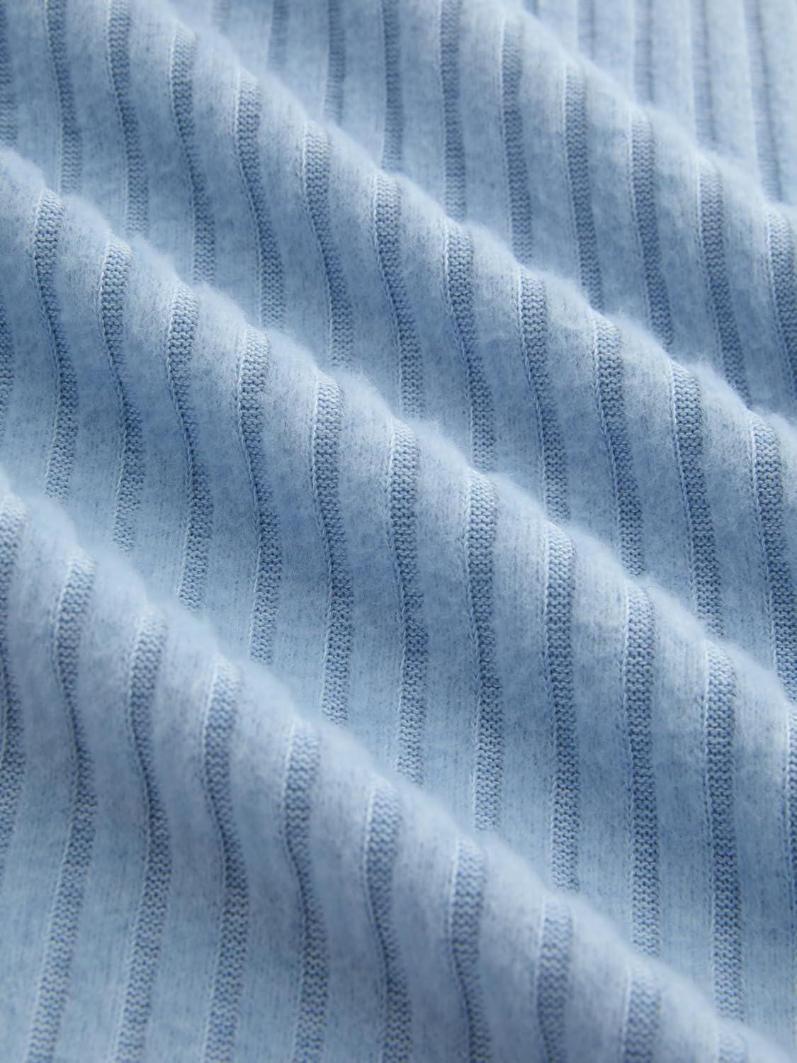 imageCIDER Womens Boat Neck Tops Bell Long Sleeve Shirts Asymmetrical Hem Ribbed Knit Trendy Fall Going Out Tops Y2K ClothesLight Blue