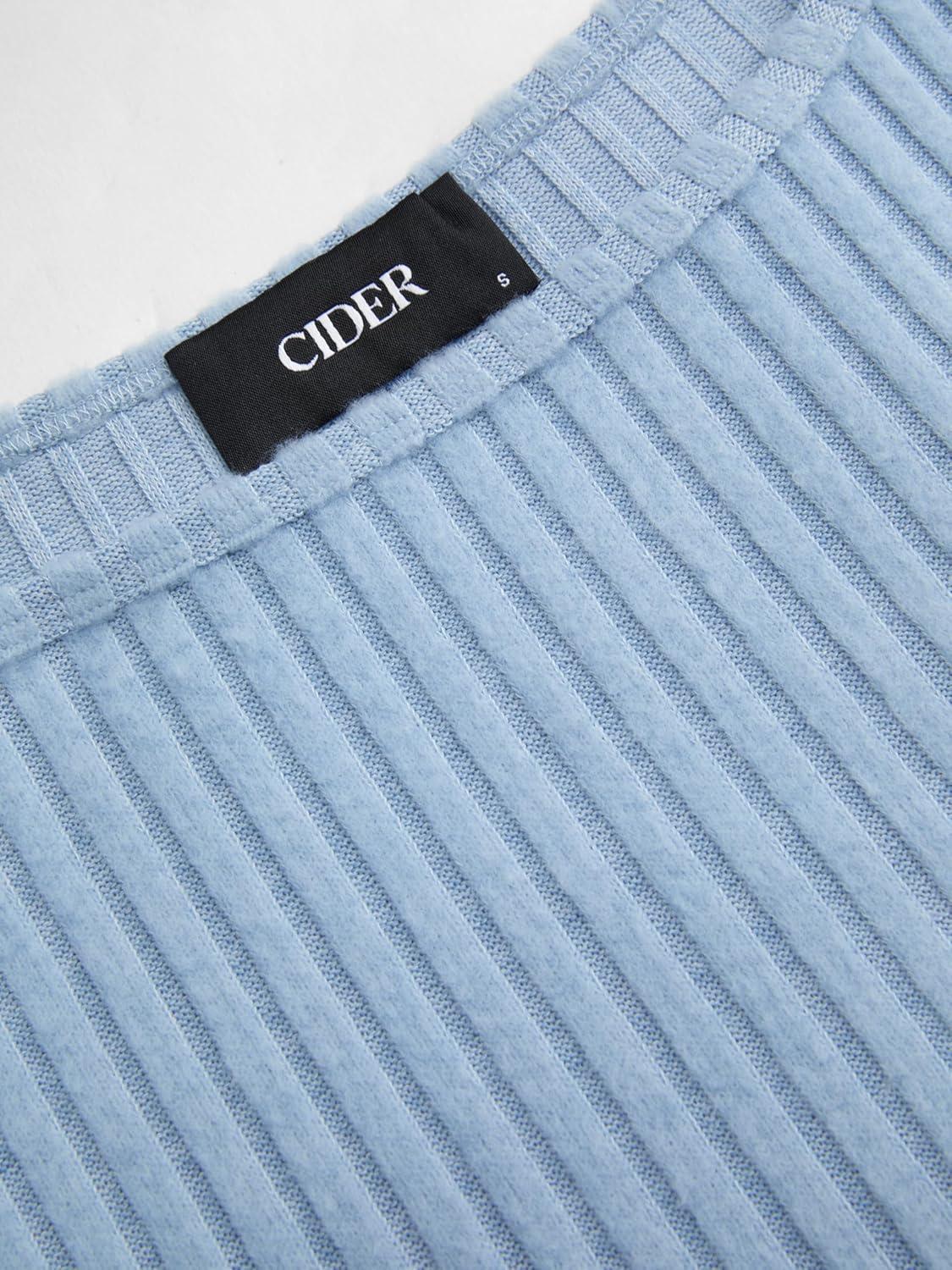 imageCIDER Womens Boat Neck Tops Bell Long Sleeve Shirts Asymmetrical Hem Ribbed Knit Trendy Fall Going Out Tops Y2K ClothesLight Blue