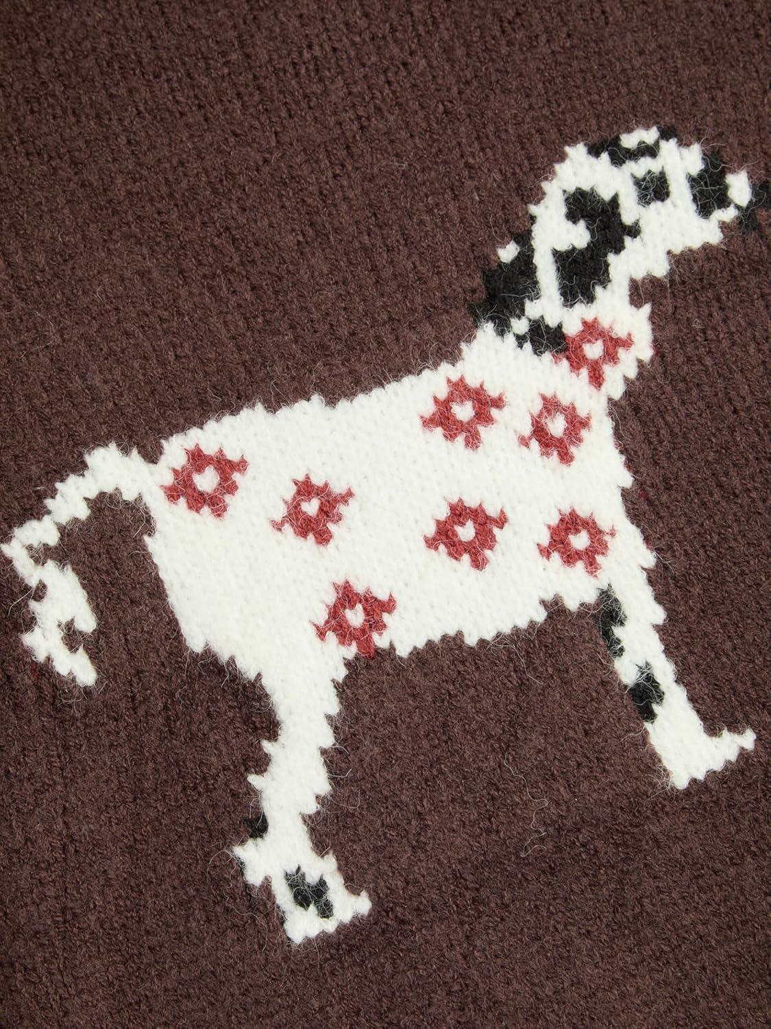 imageCIDER Womens Fall Sweaters Long Sleeve Cute Sweaters Bear Graphic Crewneck Soft Knit Casual Cropped Pullover4brown