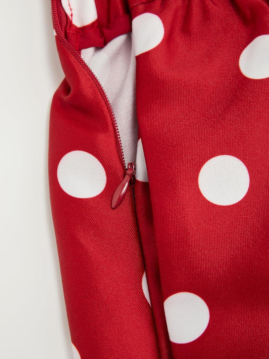 imageCIDER Womens Polka Dot Maxi Skirts A Line Elastic Waisted Elegant Vintage Outfits Casual Skirt 2025 FallRed