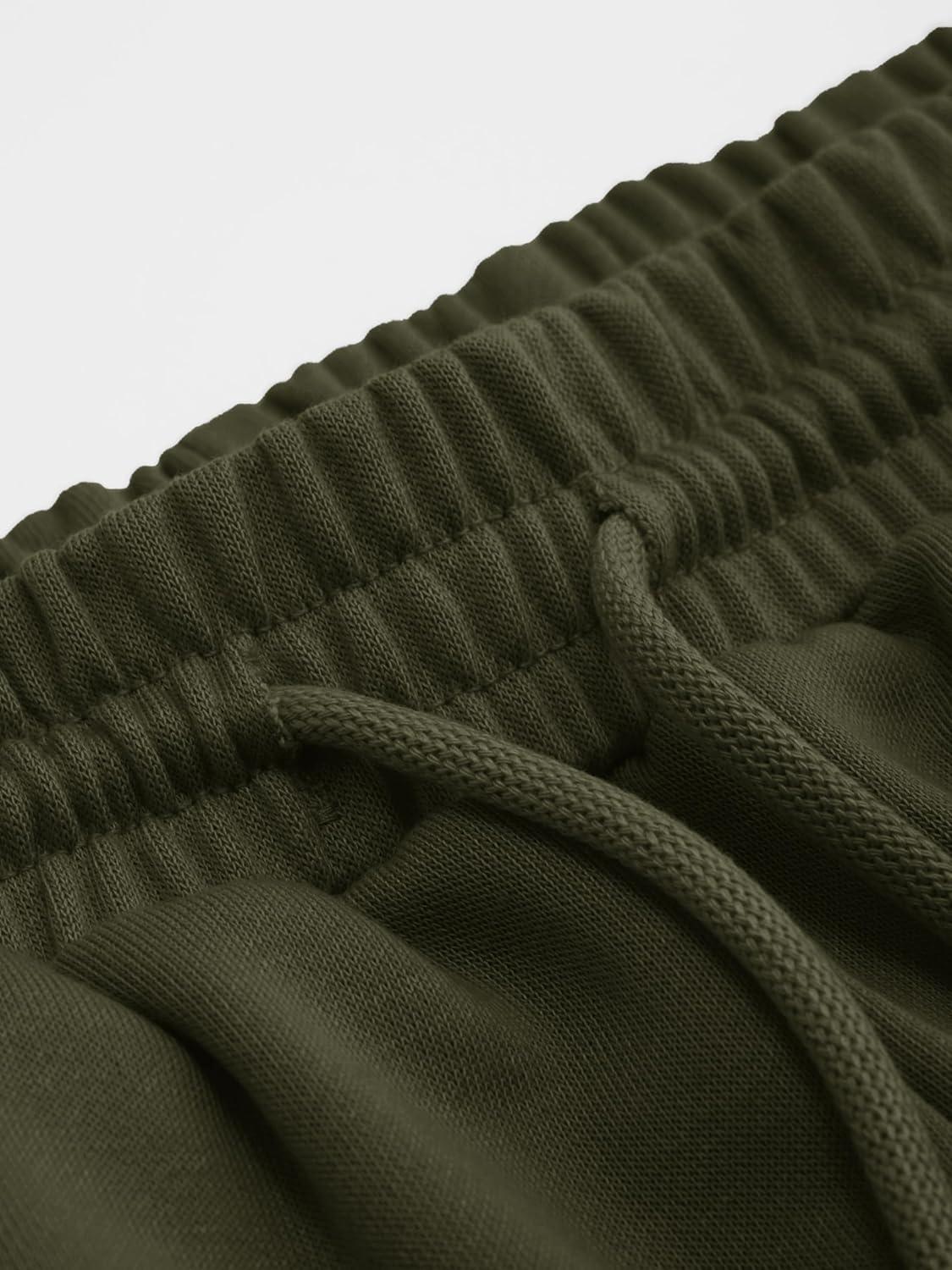 imageCIDER Womens Wide Leg Sweatpants Baggy Drawstring High Waisted Joggers Lounge Sweat Pants with Pockets 2025 FallDark Green