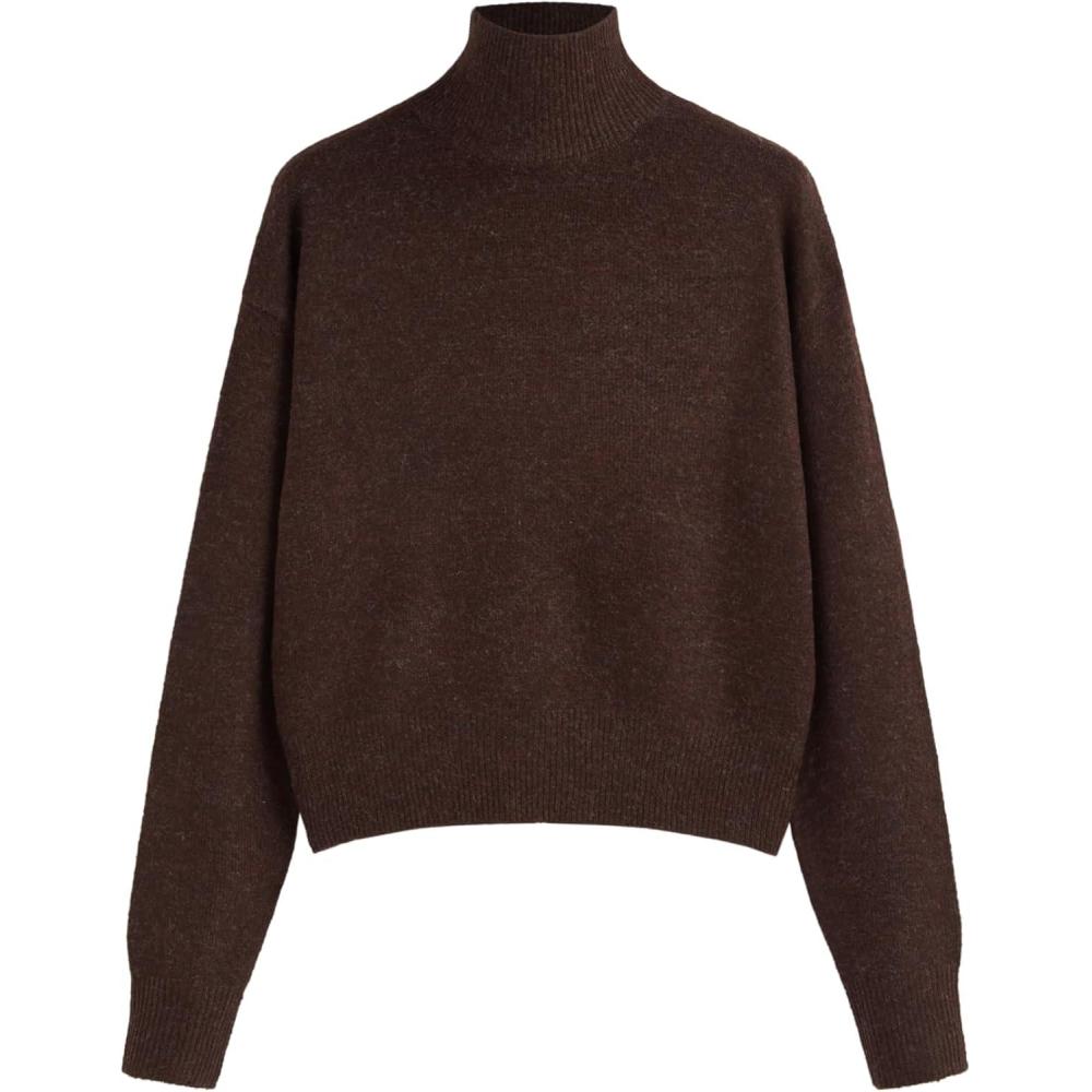 imageCIDER Oversized Sweater Women Turtle Neck Long Sleeve Knit Top Pullover Jumper Slouchy Fall Winter TrendyCoffee