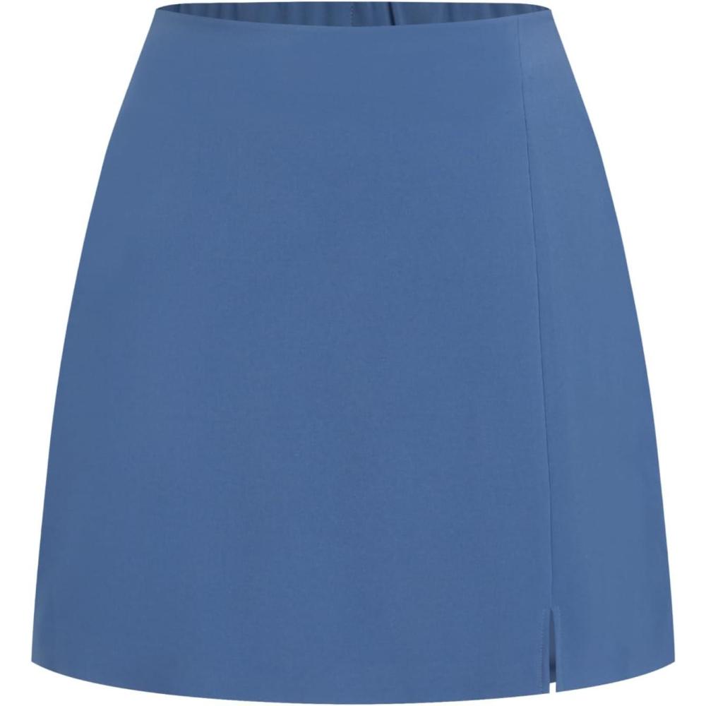 imageCider Mini Skirt High Waist Zip Up Split Bodycon Fitted Party A Line SkirtDenim