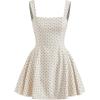 imageCIDER Womens Polka Dot Dress Summer Square Neck Sleeveless Mini DressWhite