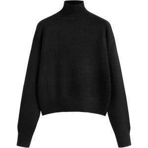 CIDER Oversized Sweater Women Turtle Neck Long Sleeve Knit Top Pullover Jumper Slouchy Fall Winter Trendy(Black)