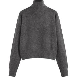 CIDER Oversized Sweater Women Turtle Neck Long Sleeve Knit Top Pullover Jumper Slouchy Fall Winter Trendy(Grey)