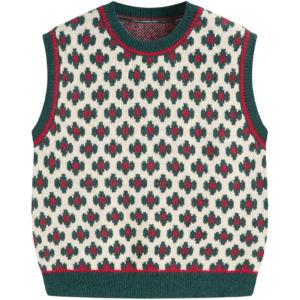 CIDER Sweater Vest Women Sleeveless Cropped Sweaters Cute Graphic Tank Tops Old Money Clothes Fall Outfits(Green)