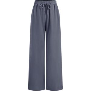 CIDER Women’s Wide Leg Sweatpants Baggy Drawstring High Waisted Joggers Lounge Sweat Pants with Pockets 2025 Fall(Grey)