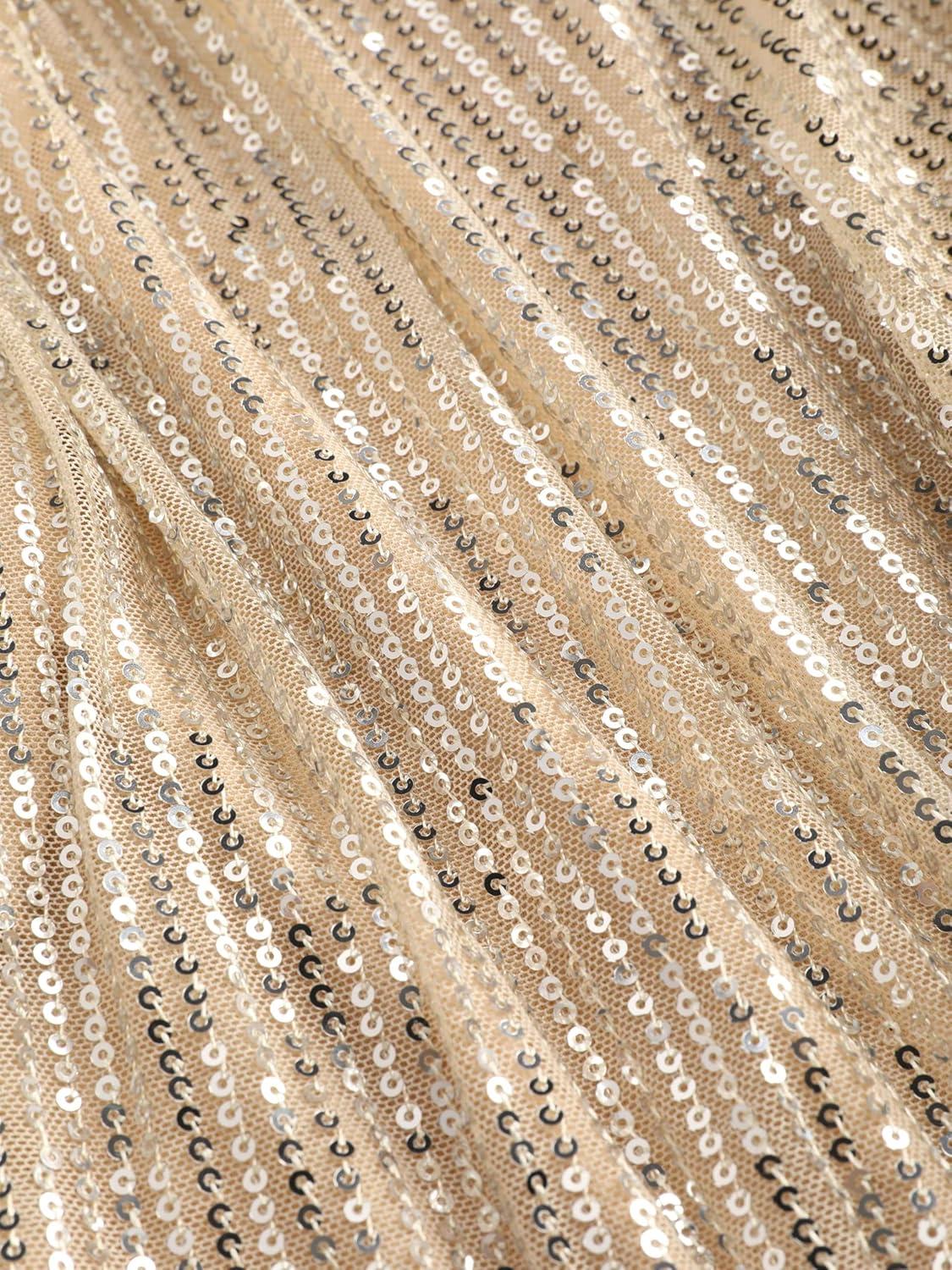 imageCIDER Sequins Mid Waist Straight Leg TrousersChampagne