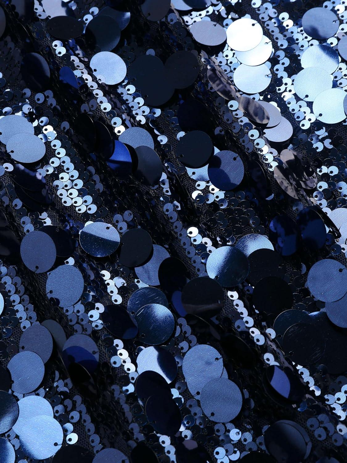 imageCIDER Sequins UNeckline Criss Cross Mini DressBlue