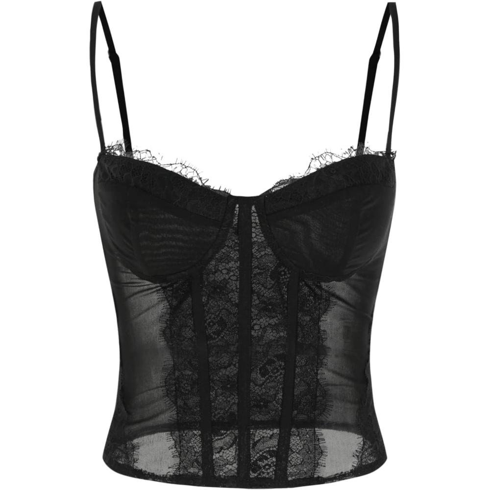 imageCIDER Lace Sheer Cami TopBlack