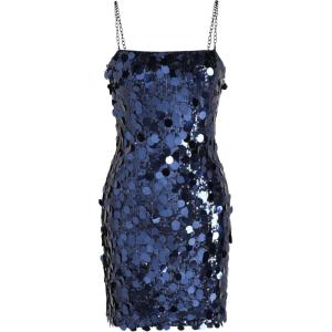 CIDER Sequin Chain Mini Dress(Navy Blue)
