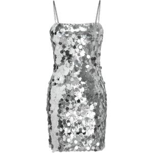 CIDER Sequin Chain Mini Dress(Silver)