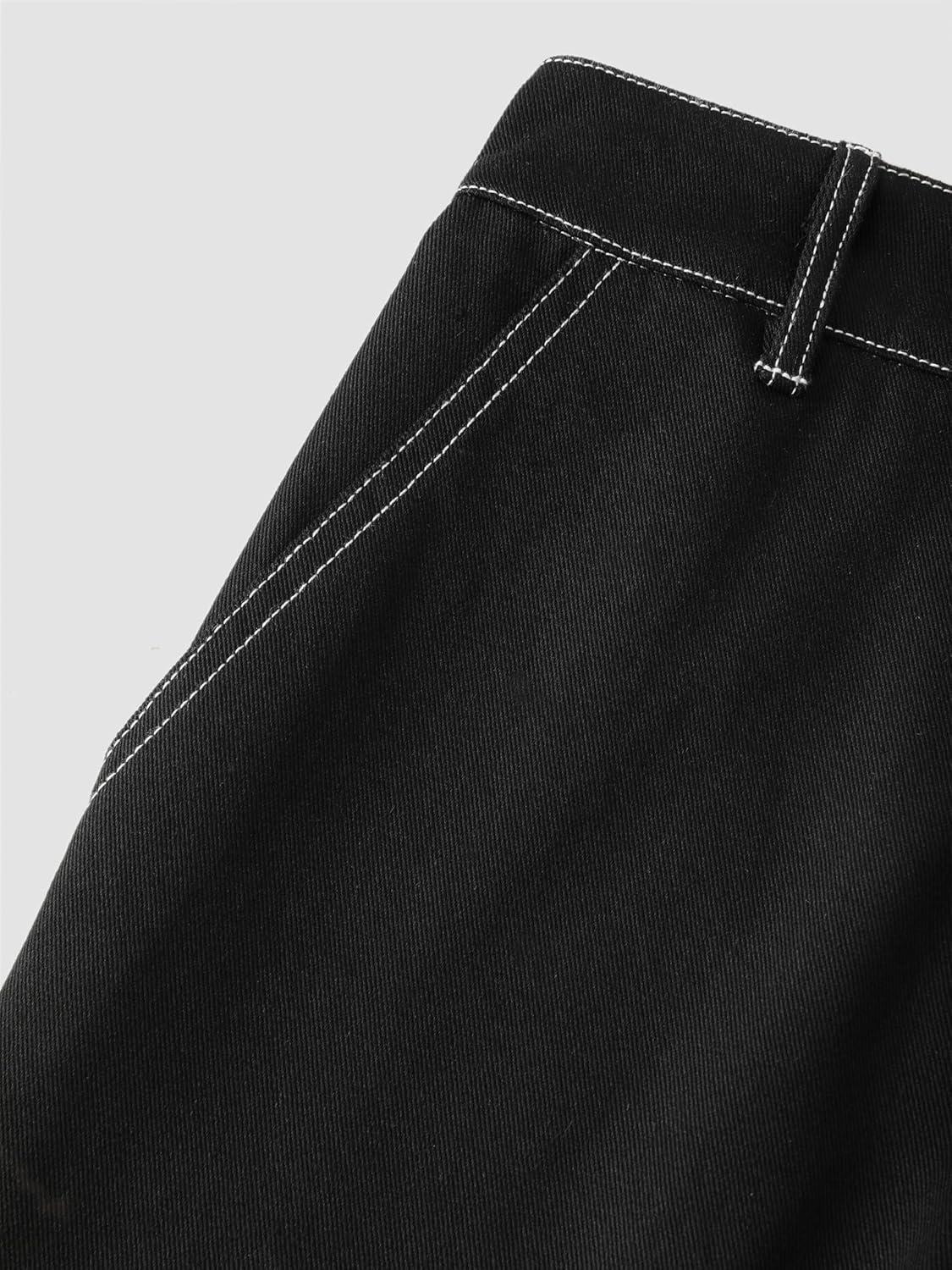 imageCIDER Stitching Wide Leg TrousersBlack