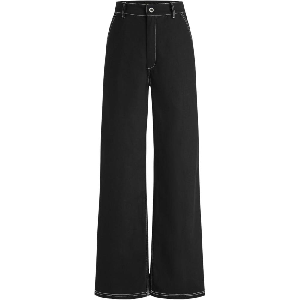 imageCIDER Stitching Wide Leg TrousersBlack