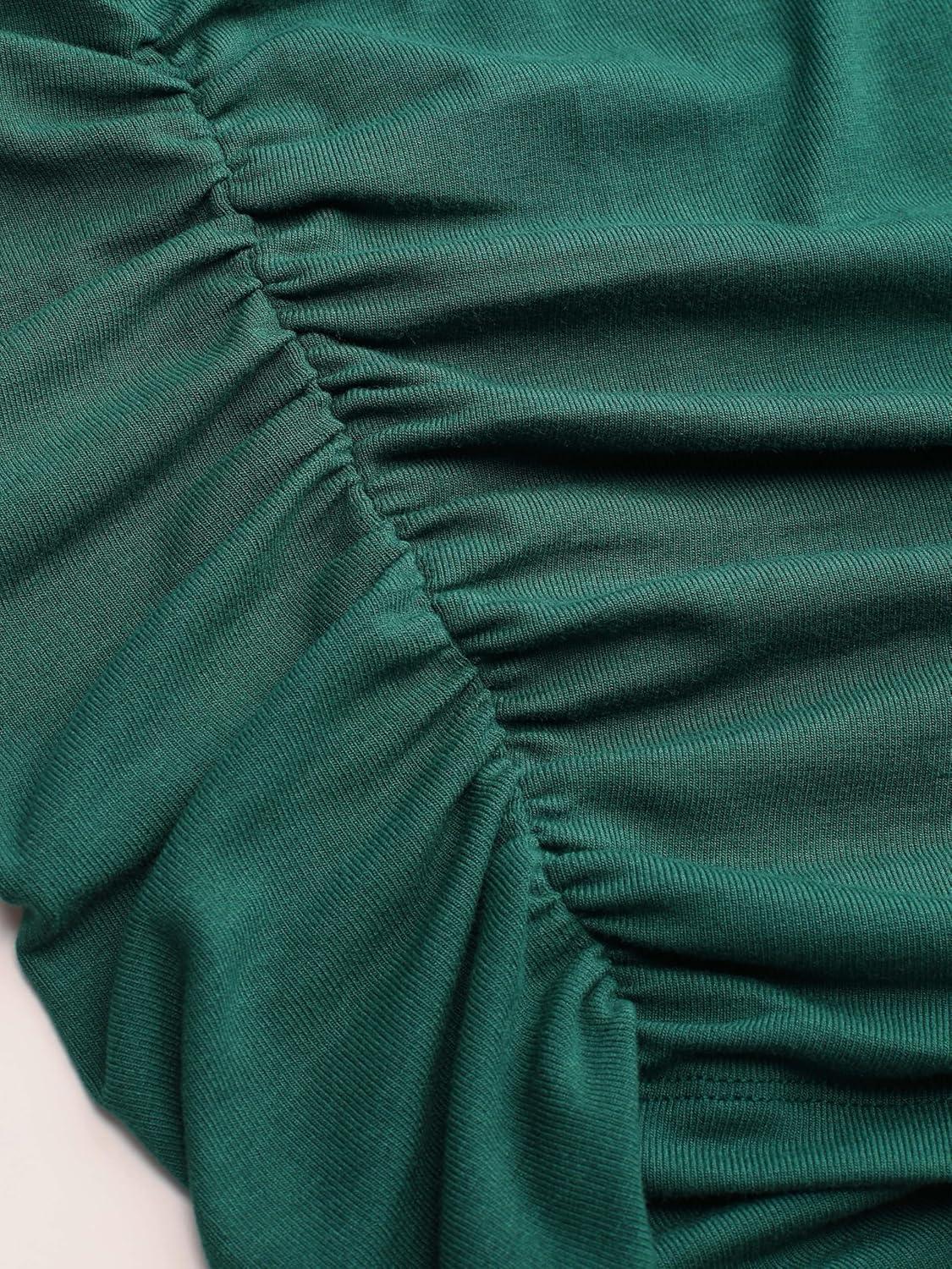 imageCIDER Crop Tops for Women Mimi Cuttrell Basic Sleeveless Ruched Going Out Summer Casual Ribbed Tank TopGreen