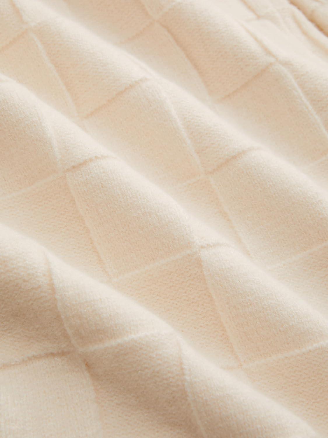 imageCIDER Lounge Pants Women Wide Leg Mid Waist Ribbed Knit Pants Casual Solid Warm WoolBlend Sweatpants Fall WinterBeige