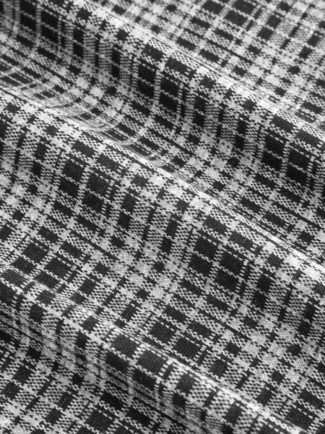 imageCIDER Plaid Wide Leg Pants for Women with Pockets Mid Waist Checkered Pants Business Casual Trousers TrendyBlack White