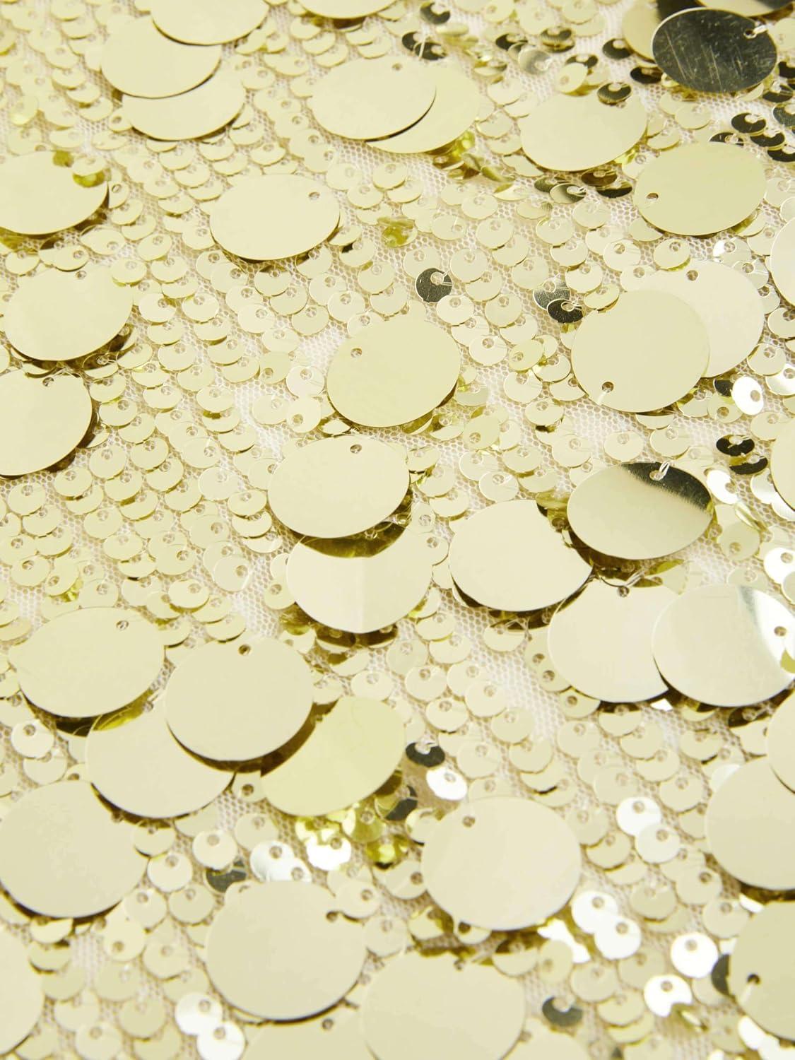 imageCIDER Sequin Mid Waist Sparkle Skirt Party Club Night Out Mini Skirt for Women TrendyGold