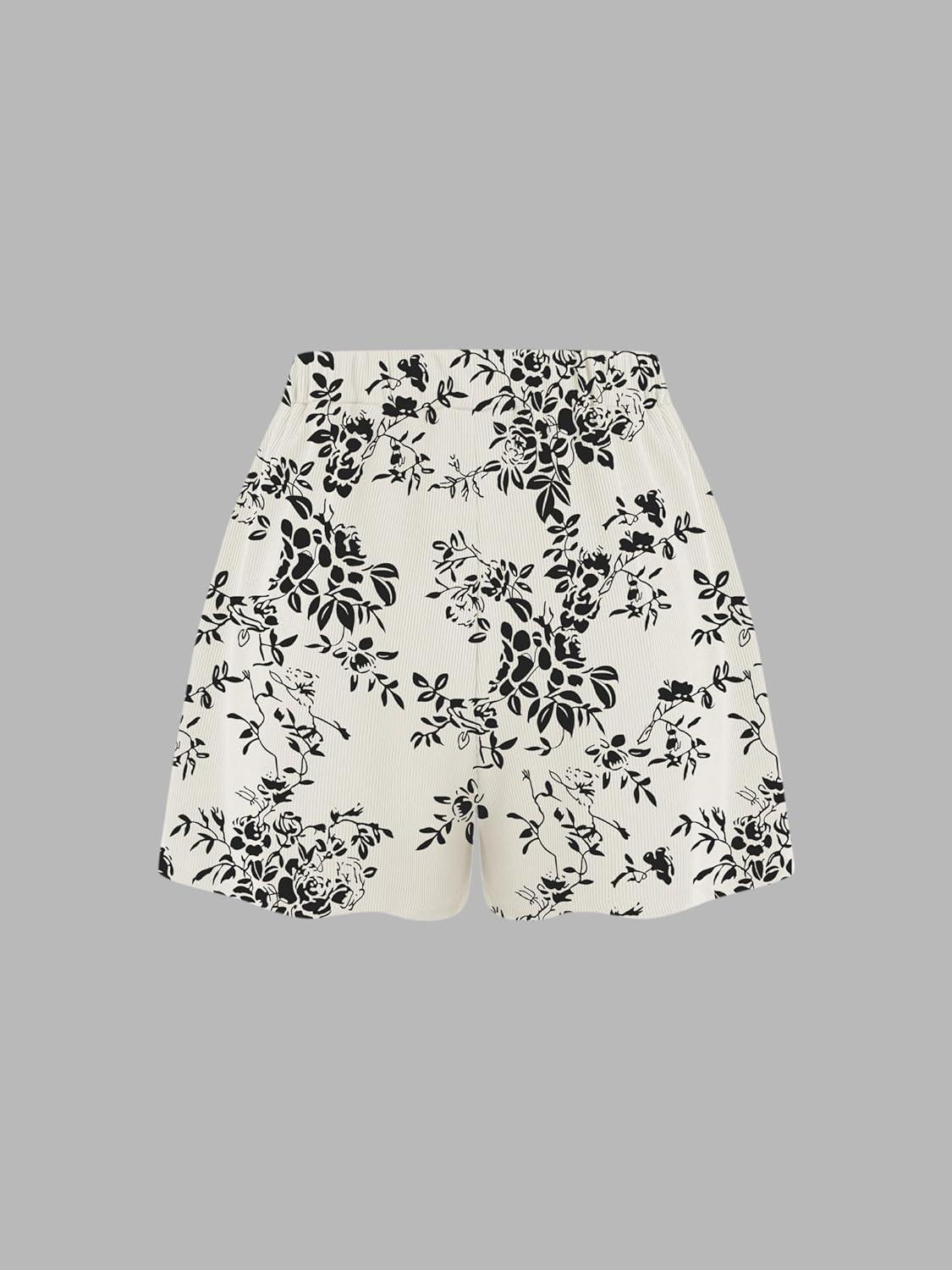 imageCIDER Women Shorts Elastic Waist Wide Leg Flowy Baggy Boxer Shorts Summer Vacation Boho Casual Outfits 2025Beige