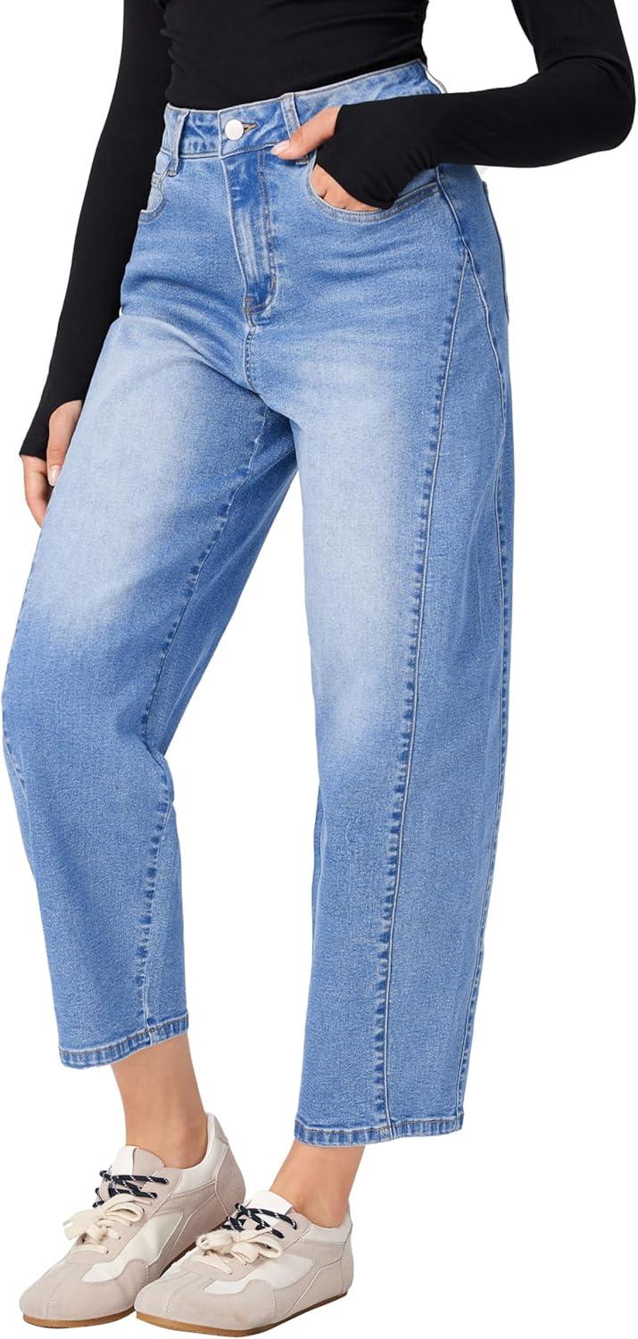 imageCIDER Womens Barrel Jeans High Waisted Baggy Jeans Y2K Boyfriend Jean Vintage Loose Fit Pants TrendyDenim