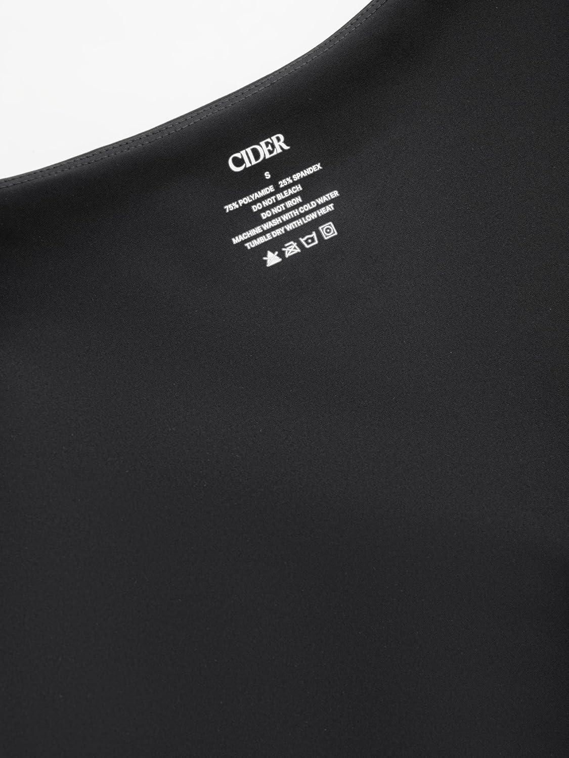 imageCIDER Womens Crop Tank Tops Boat Neck Sleeveless Ruched Slim Fit Summer Tops TrendyBlack Asymmetrical