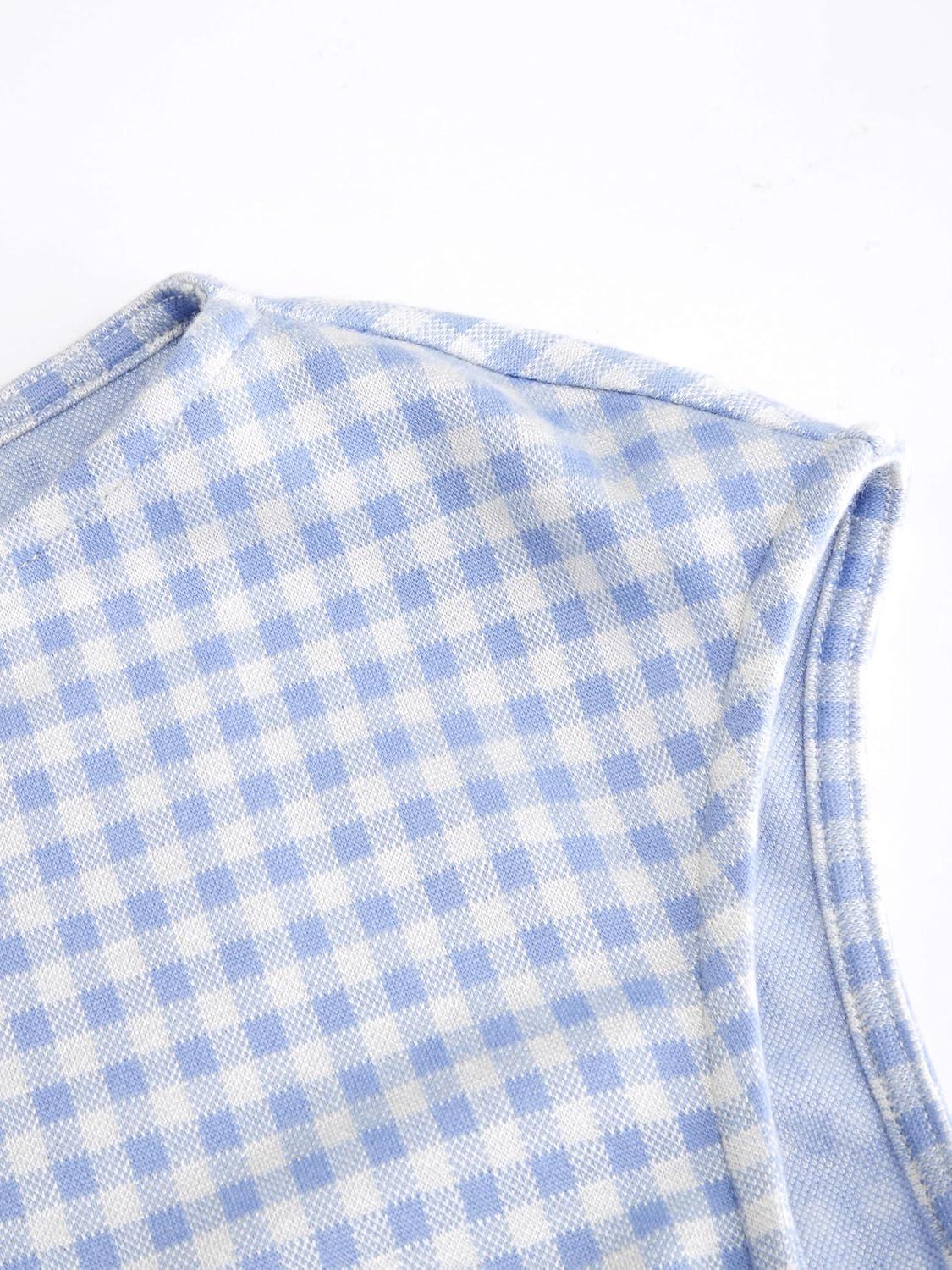 imageCIDER Womens Crop Tank Tops Boat Neck Sleeveless Ruched Slim Fit Summer Tops TrendySky Blue