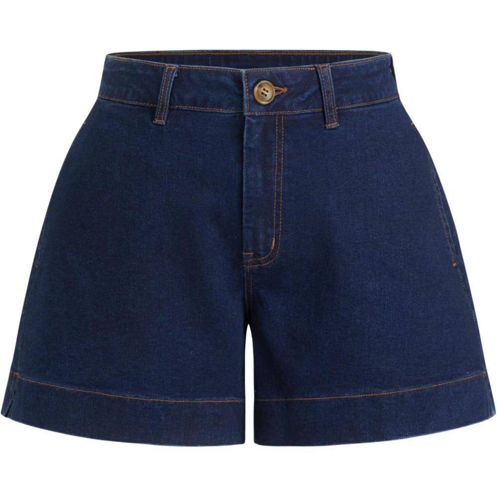 imageCIDER Jeans Shorts for Women Denim Shorts with Pockets Mid Rise Stretchy Casual Trendy Summer OutfitsBlue