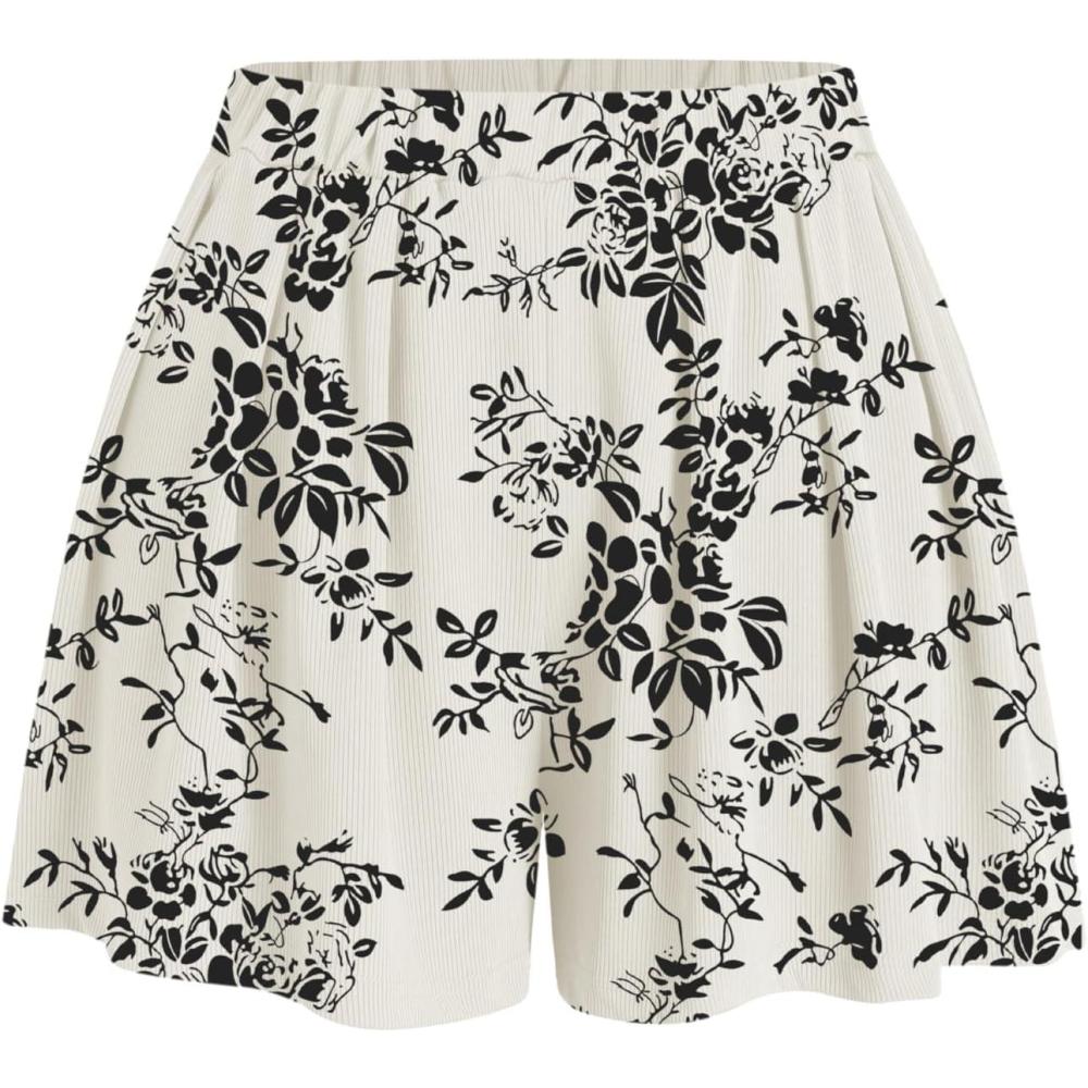 imageCIDER Women Shorts Elastic Waist Wide Leg Flowy Baggy Boxer Shorts Summer Vacation Boho Casual Outfits 2025Beige