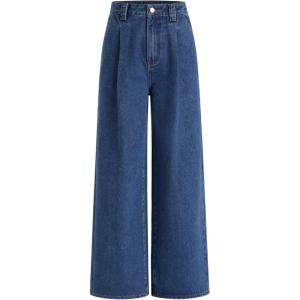 CIDER Jeans for Women High Waist Wide Leg Jeans Straight Leg Trousers Baggy Denim Pants with Pocket Oversized(Indigo)