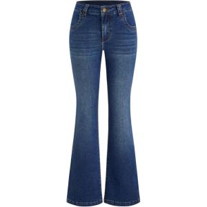 CIDER Women’s Wide Leg Jeans High Waisted Flare Jeans Stretchy Bootcut Denim Pants Vintage Trendy(Mid Blue)