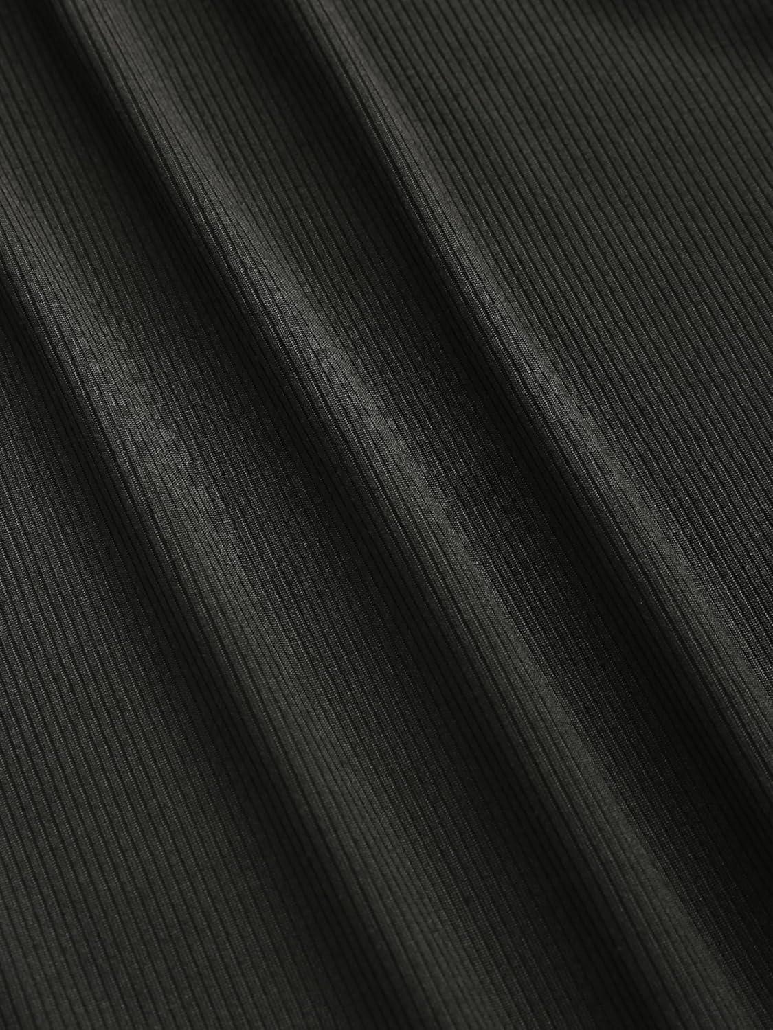 imageCIDER Round Neckline Bowknot Solid Split Midi DressBlack