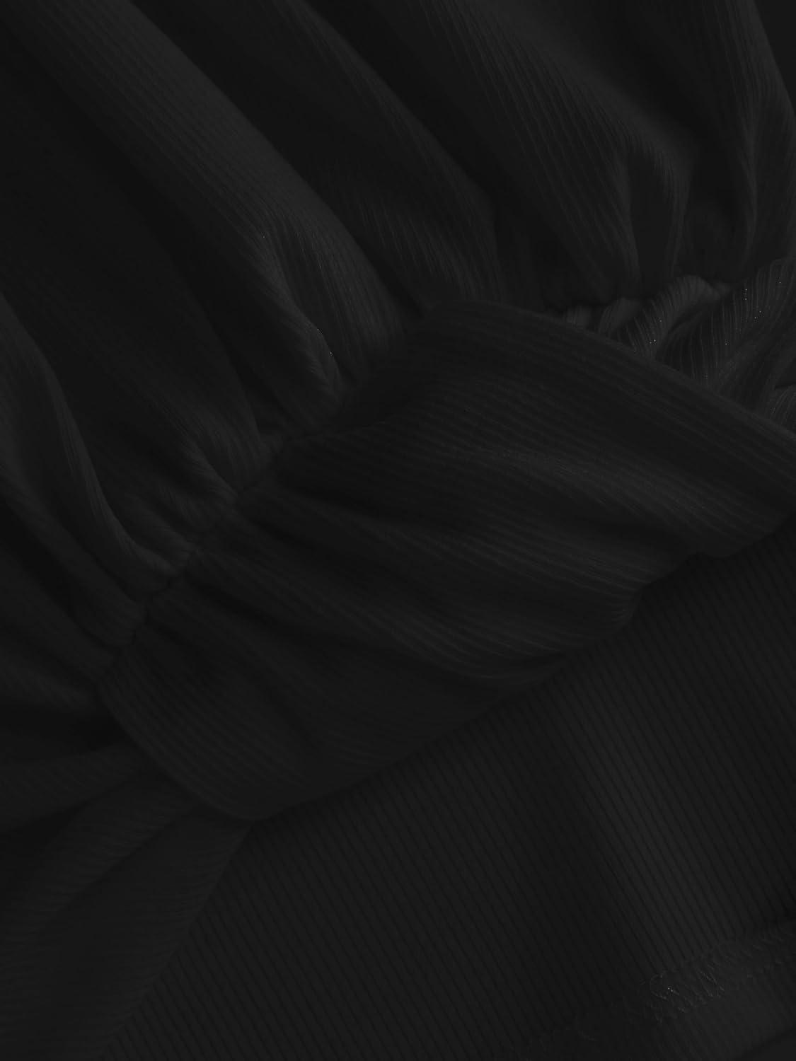 imageCIDER VNeck Solid Ruched Crop TopBlack