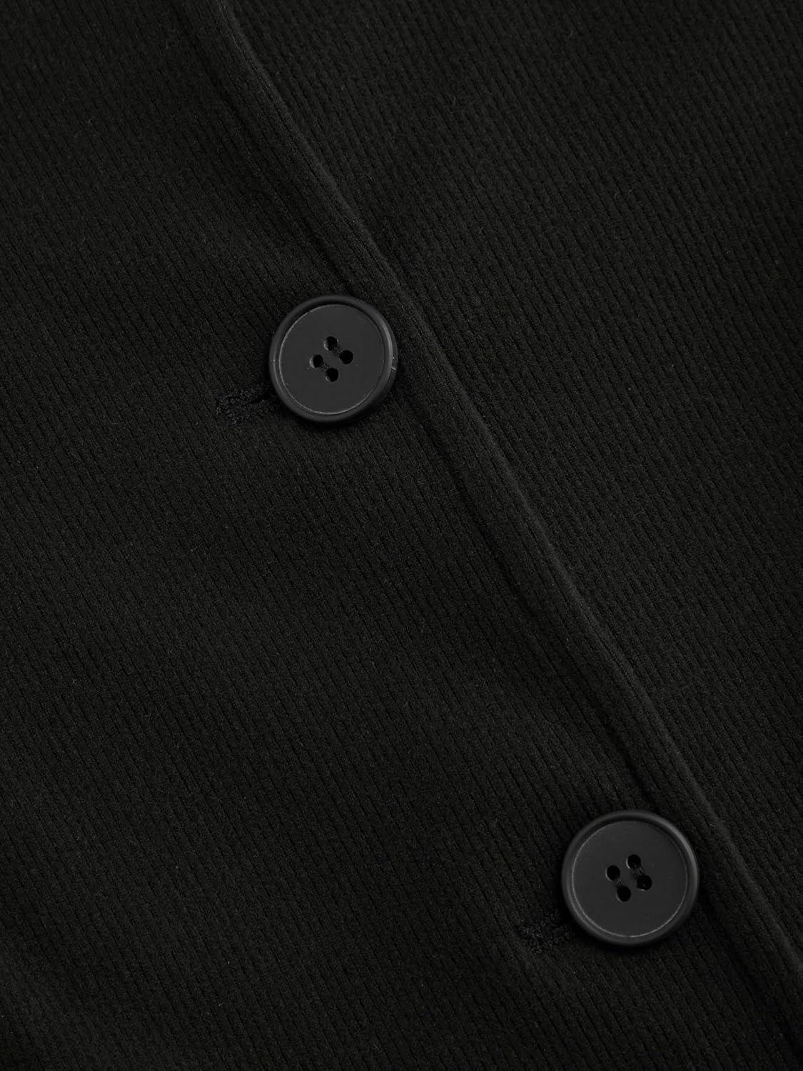 imageCIDER Women Blazer Long Sleeve Button Down Business Casual Office JacketBlack