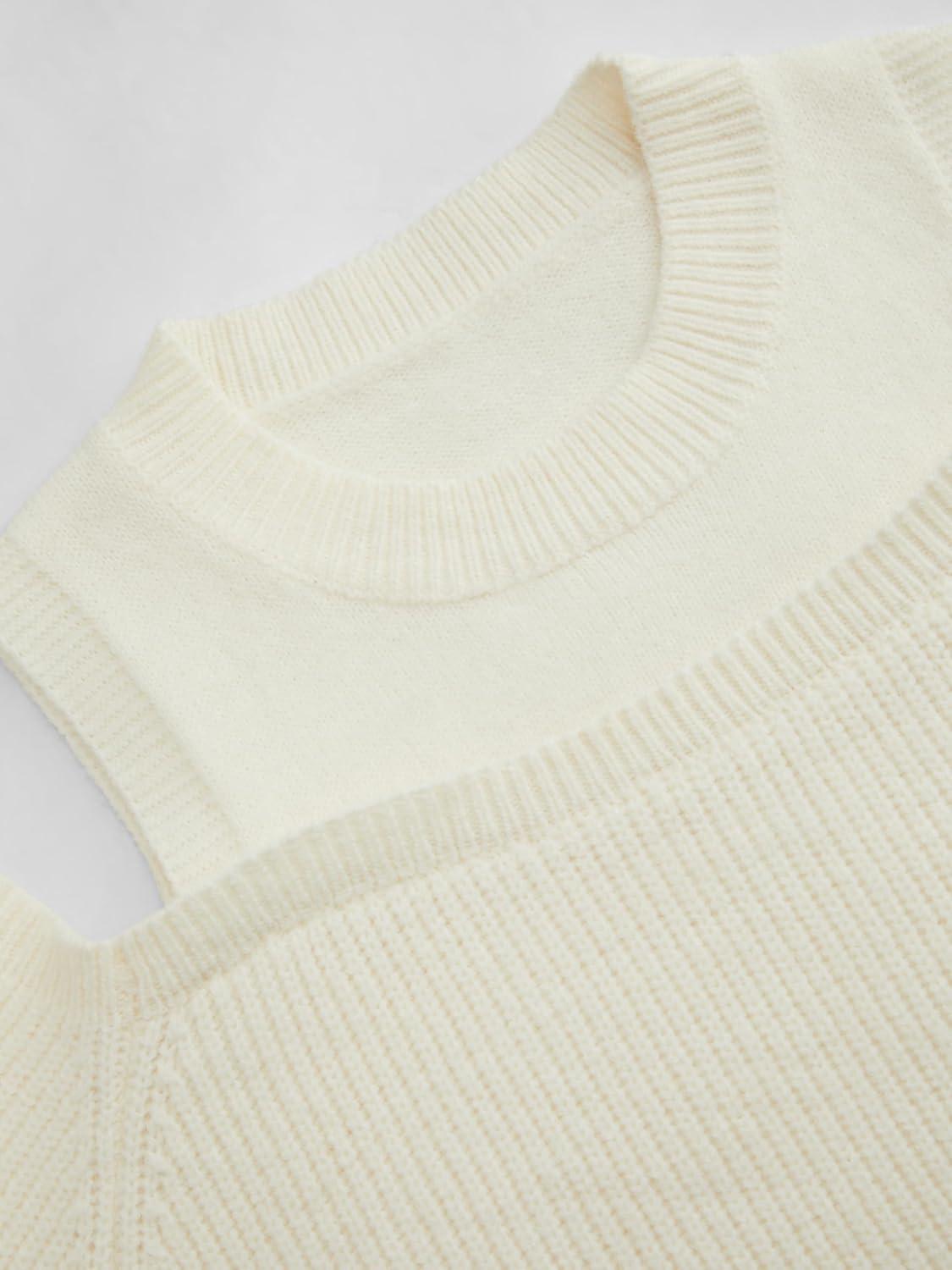 imageCIDER Womens Knit Sweater Cold Shoulder Long Going Out Casual Sleeve Pullover TopBeige