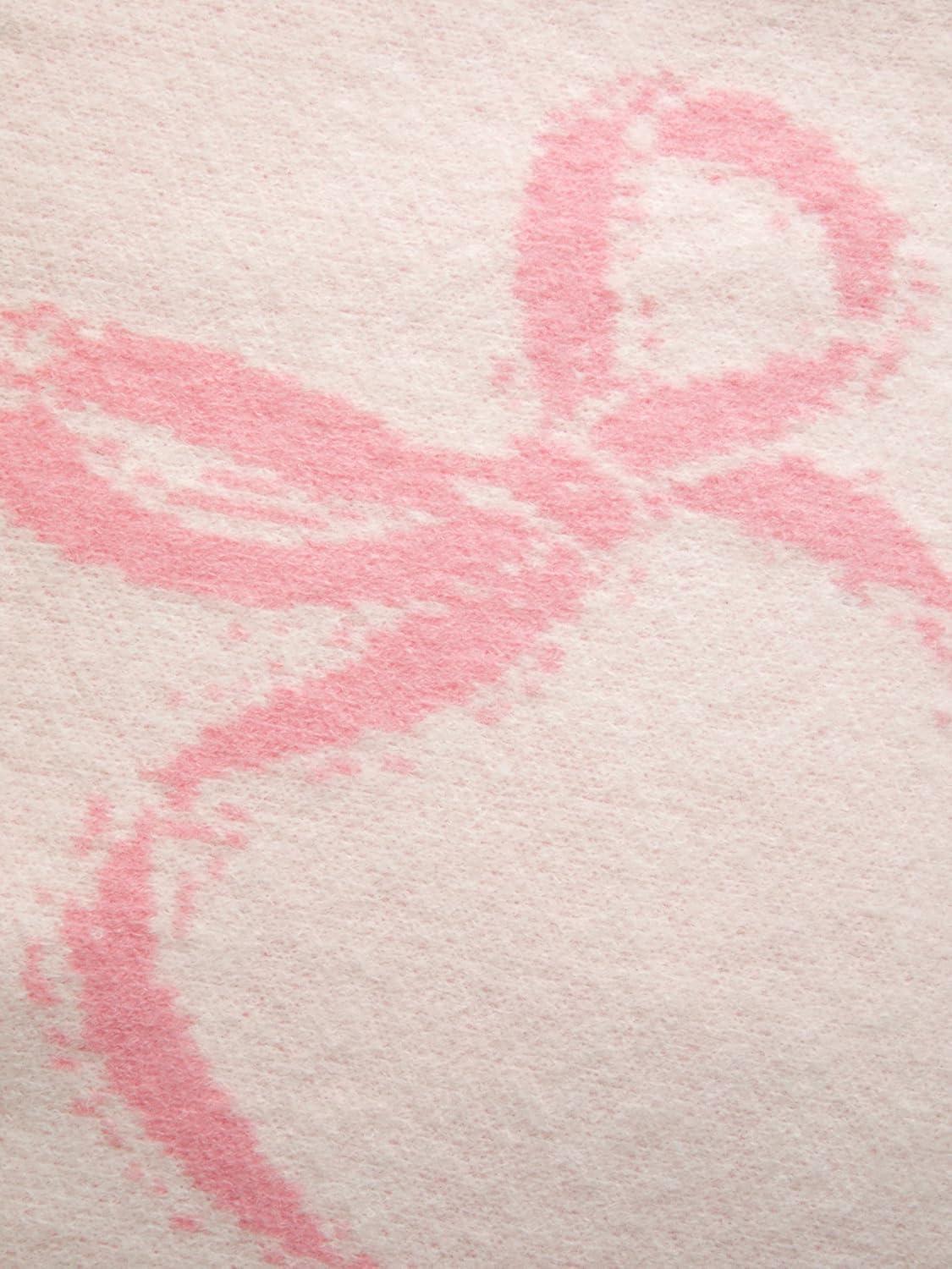 imageCIDER Womens Sweater Bow Knot Cute Y2k Long Sleeve Crew Neck Pullover TopsPink