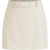 imageCIDER Womens Mini Skirts Solid High Waisted with Belt ampamp Pockets Workwear Beige