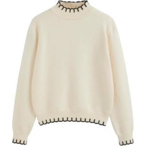 CIDER Women’s Elegant Turtle Neck Sweater Winter Casual Knit Pullover Tops(Beige)