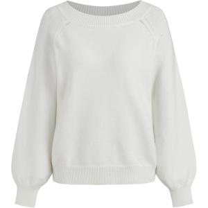 CIDER Women’s Fall Sweaters 2025 Casual Long Sleeve Loose Fit One Shoulder Knit Pullovers Pullover Sweaters(Cream)