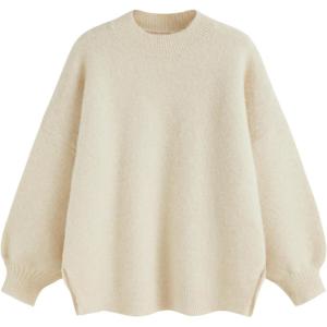 CIDER Womens Oversized Knit Sweater Pullover Crew Neck Casual Jumper Cozy Sweaters 2025 Trendy(Beige)