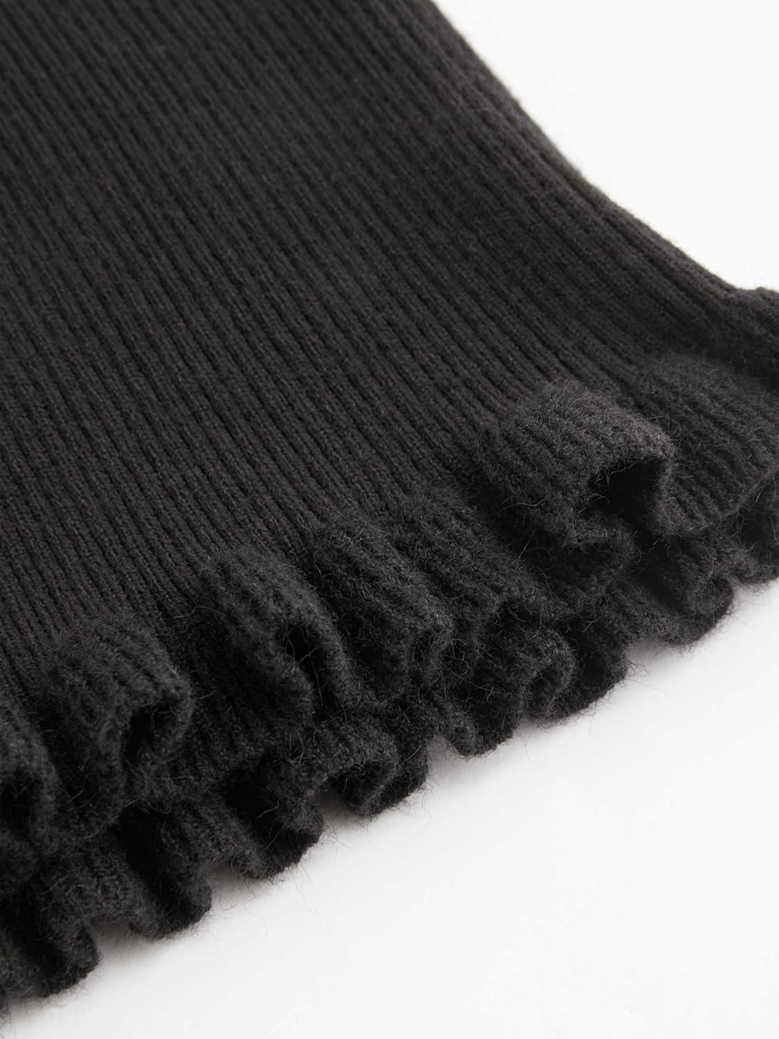 imageCIDER Mid Waist Solid Split Knit Midi SkirtBlack